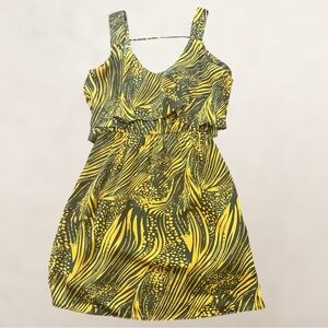 Hello Miss Gold and Black Patterned  Dress